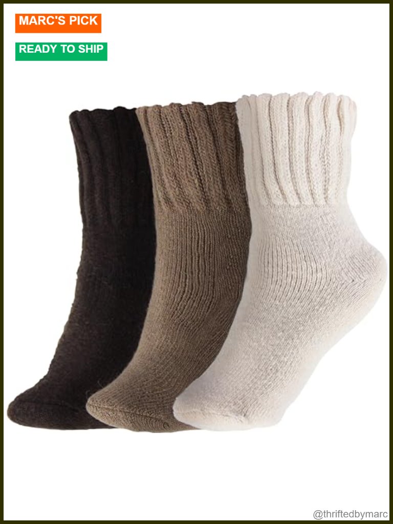Women's Winter Boot Socks 3-Pack Thick Warm Cozy Crew Socks